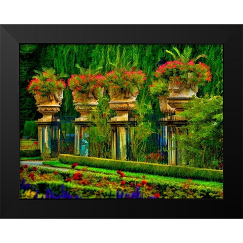 Austria-Salzburg Abstract of formal gardens at Mirabell Palace Black Modern Wood Framed Art Print by Jaynes Gallery