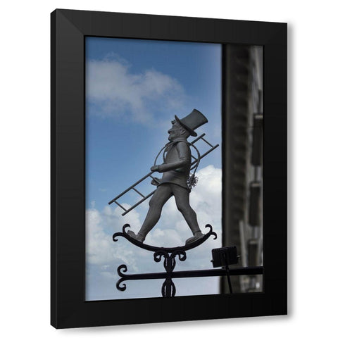 Austria-Vienna-Store Sign for a Chimney Sweep Black Modern Wood Framed Art Print with Double Matting by Looney, Hollice