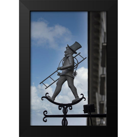 Austria-Vienna-Store Sign for a Chimney Sweep Black Modern Wood Framed Art Print by Looney, Hollice