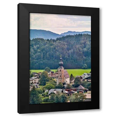 Austria-Salzburg-Grodig-Mountains and View Around Salzburg Black Modern Wood Framed Art Print by Looney, Hollice