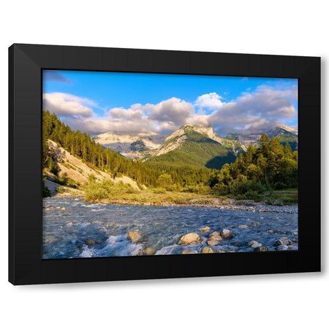 Mount Schaufelspitze Mount Bettlerkar Spitze. Karwendel Mountains Black Modern Wood Framed Art Print by Zwick, Martin