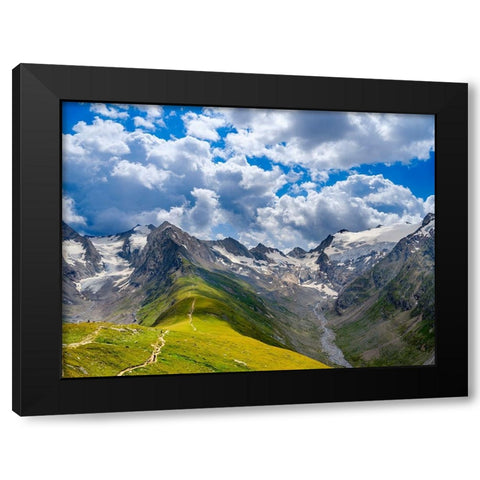 Valley Rotmoostal and valley Gaisbergtal-Mt. Hohe Mut- Otztal Alps-Europe- Austria- Tyrol Black Modern Wood Framed Art Print by Zwick, Martin