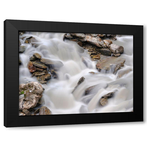 Glacial stream Rotmoosache in the Otztal Alps in the Naturepark Otztal. Europe- Austria- Tyrol Black Modern Wood Framed Art Print by Zwick, Martin