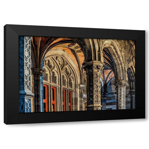 A cathedral in Bruges-Belgium Black Modern Wood Framed Art Print by Steve Mohlenkamp