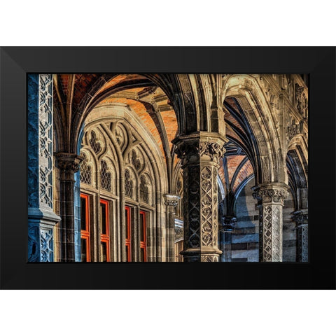 A cathedral in Bruges-Belgium Black Modern Wood Framed Art Print by Steve Mohlenkamp