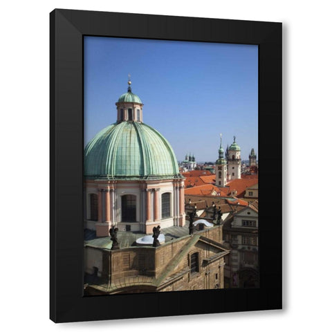 Czech Republic, Prague, Old Town  Church towers Black Modern Wood Framed Art Print with Double Matting by Flaherty, Dennis