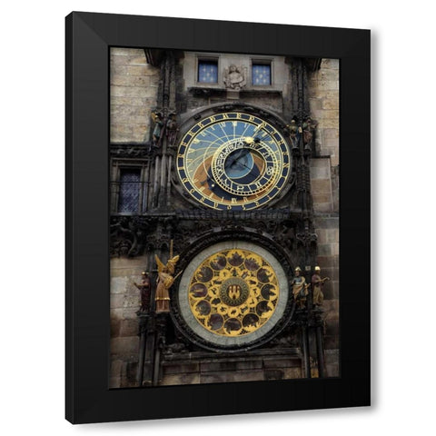 Czech Republic, Prague Astronomical clock Black Modern Wood Framed Art Print with Double Matting by Flaherty, Dennis