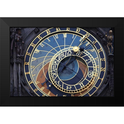 Czech Republic, Prague Astronomical clock Black Modern Wood Framed Art Print by Flaherty, Dennis