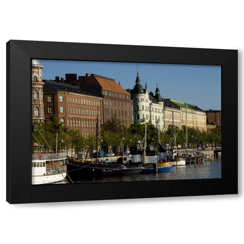Finland Overview of Helsinki from harbor Black Modern Wood Framed Art Print with Double Matting by Ross, Nancy ,  Steve