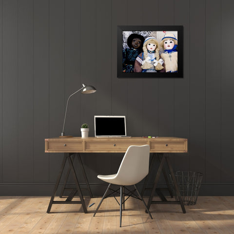 Finland, Helsinki Dolls at an outdoor market Black Modern Wood Framed Art Print by Ross, Nancy ,  Steve