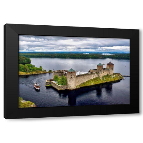 Finlandia-Savonlinna-Savonlinna castle Black Modern Wood Framed Art Print with Double Matting by Molinari, Michele
