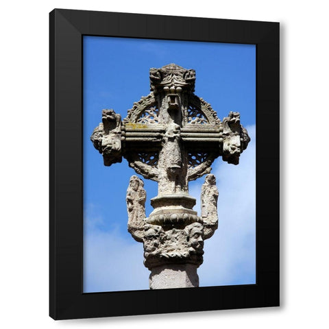 Stone cross-Le Treport-Normandy-France Black Modern Wood Framed Art Print with Double Matting by Bartel, Alex