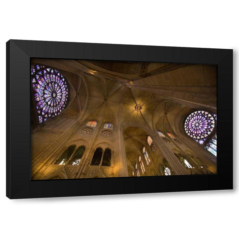 France, Paris Interior of Notre Dame Cathedral Black Modern Wood Framed Art Print with Double Matting by Zuckerman, Jim