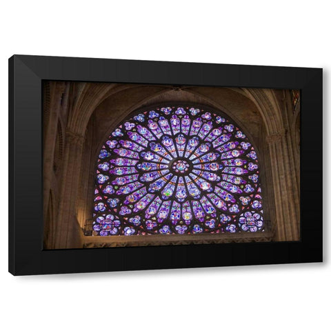 France, Paris Notre Dame Cathedral interior Black Modern Wood Framed Art Print with Double Matting by Zuckerman, Jim