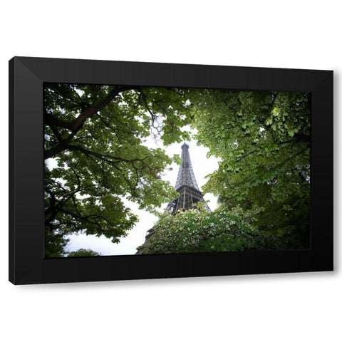 France, Paris Portion of Eiffel Tower in daytime Black Modern Wood Framed Art Print with Double Matting by Zuckerman, Jim