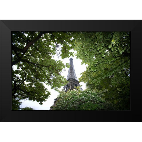France, Paris Portion of Eiffel Tower in daytime Black Modern Wood Framed Art Print by Zuckerman, Jim
