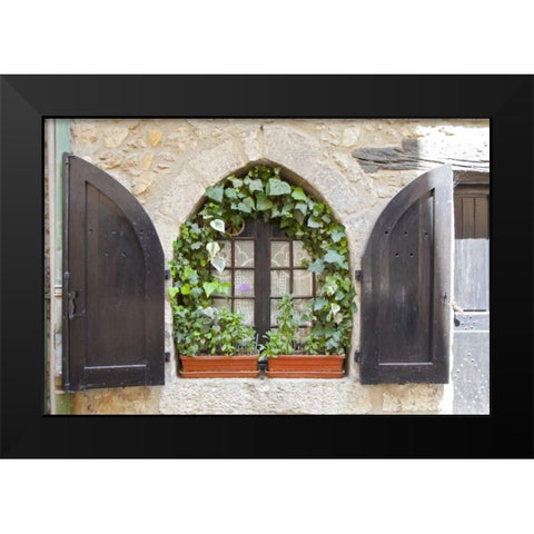 France, Provence, Vence Window and shutters Black Modern Wood Framed Art Print by Lord, Fred