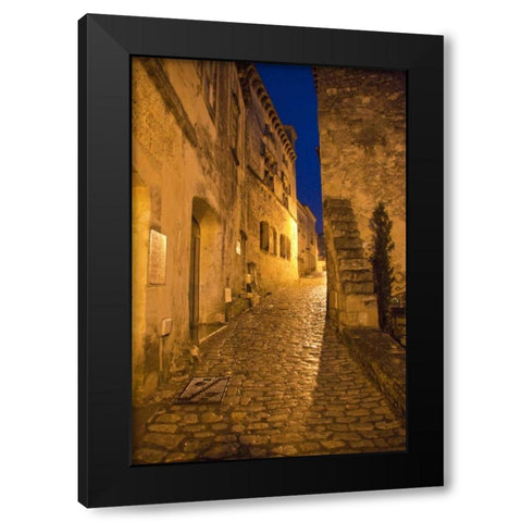 France, Provence Deserted street inside castle Black Modern Wood Framed Art Print with Double Matting by Lord, Fred