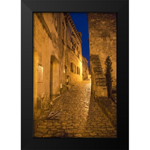 France, Provence Deserted street inside castle Black Modern Wood Framed Art Print by Lord, Fred