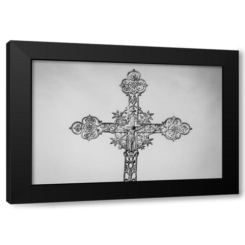France-Giverny Iron cross  Black Modern Wood Framed Art Print by Jaynes Gallery