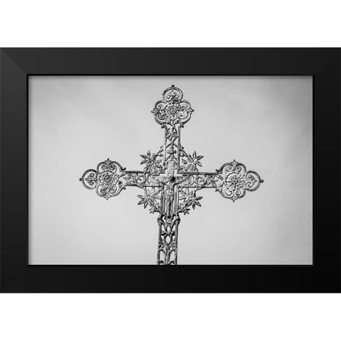 France-Giverny Iron cross  Black Modern Wood Framed Art Print by Jaynes Gallery