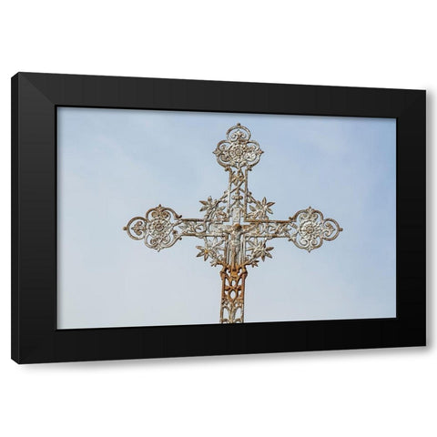 France-Giverny Detail of iron cross  Black Modern Wood Framed Art Print with Double Matting by Jaynes Gallery