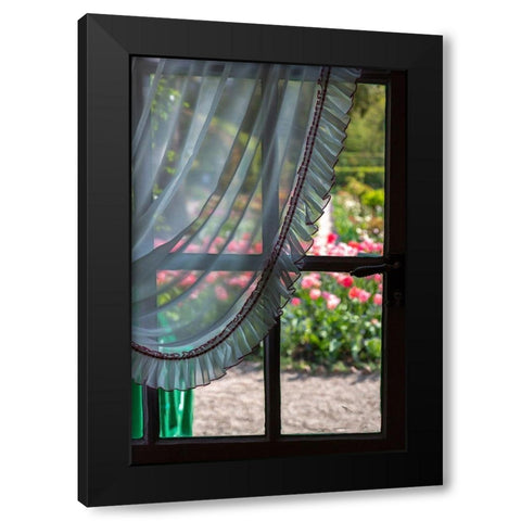 France-Giverny Looking out at garden from kitchen in Monets house  Black Modern Wood Framed Art Print with Double Matting by Jaynes Gallery