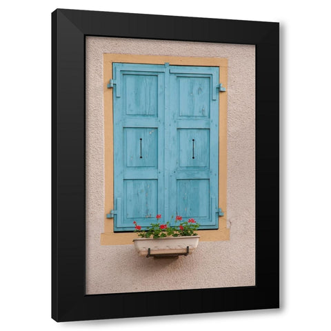 France-Burgundy A rustic window graces a building in the Burgundy village of Louhans Black Modern Wood Framed Art Print with Double Matting by Sederquist, Betty