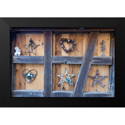 Colmar-France Old town Colmar adorned with Christmas decoration The town was founded in 9th century Black Modern Wood Framed Art Print by McRoberts, Julien