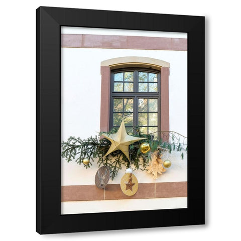 Strasbourg-France Christmas decoration adorns windows Black Modern Wood Framed Art Print by McRoberts, Julien