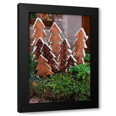 Riquewihr-France Village established in the 1400s in the Alsace Region Christmas decor Black Modern Wood Framed Art Print with Double Matting by McRoberts, Julien