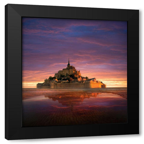 Mont Saint-Michel on the Normandy coast of France Black Modern Wood Framed Art Print by Steve Mohlenkamp