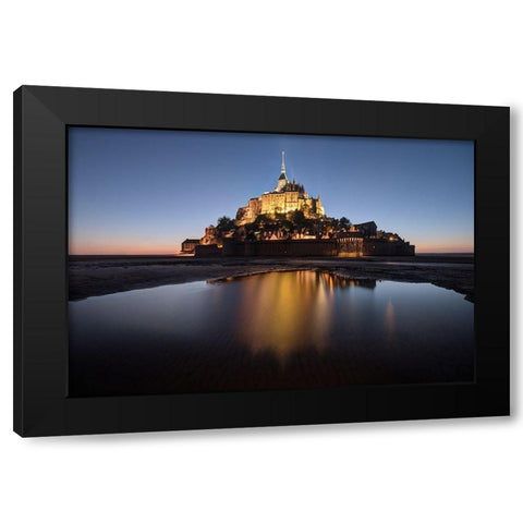 Mont Saint-Michel on the Normandy coast of France Black Modern Wood Framed Art Print by Steve Mohlenkamp
