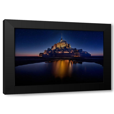 Mont Saint-Michel on the Normandy coast of France Black Modern Wood Framed Art Print by Steve Mohlenkamp