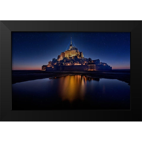 Mont Saint-Michel on the Normandy coast of France Black Modern Wood Framed Art Print by Steve Mohlenkamp