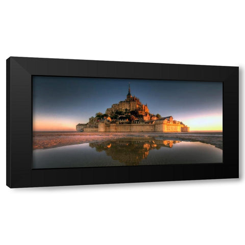 Mont Saint-Michel on the Normandy coast of France Black Modern Wood Framed Art Print with Double Matting by Steve Mohlenkamp