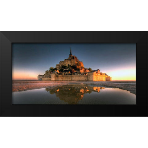Mont Saint-Michel on the Normandy coast of France Black Modern Wood Framed Art Print by Steve Mohlenkamp