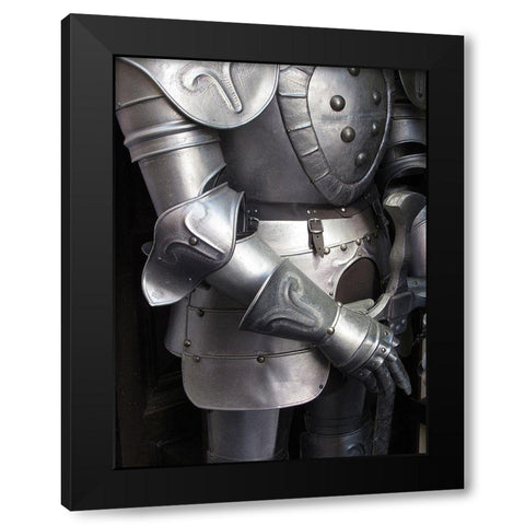 Shining armor in Mont Saint-Michel on the Normandy coast of France Black Modern Wood Framed Art Print by Steve Mohlenkamp