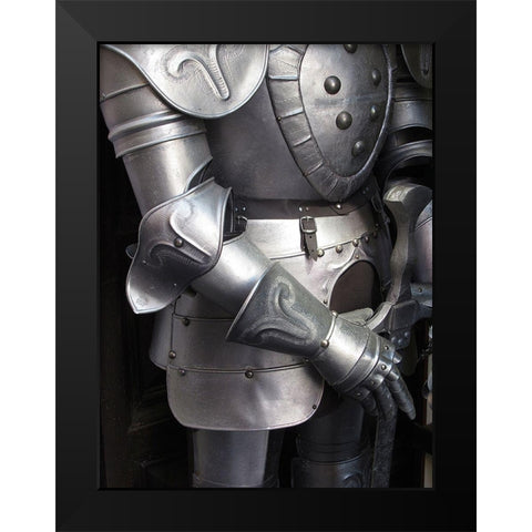 Shining armor in Mont Saint-Michel on the Normandy coast of France Black Modern Wood Framed Art Print by Steve Mohlenkamp