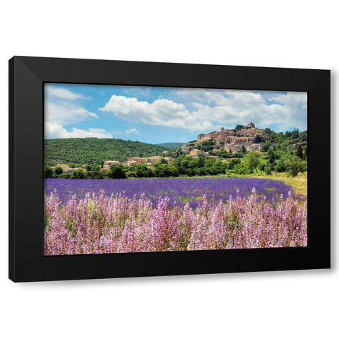 Lavender bloom near Sault in the south of France Black Modern Wood Framed Art Print with Double Matting by Steve Mohlenkamp