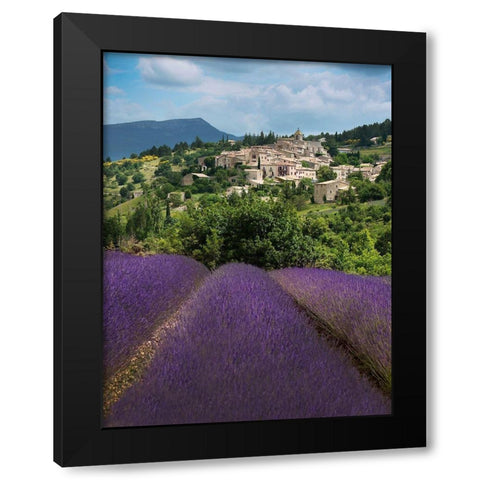 Lavender bloom near Sault in the south of France Black Modern Wood Framed Art Print by Steve Mohlenkamp