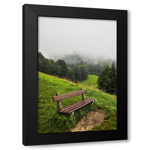 Germany-Bavaria-Berchtesgaden-Early Morning Fog Black Modern Wood Framed Art Print with Double Matting by Looney, Hollice