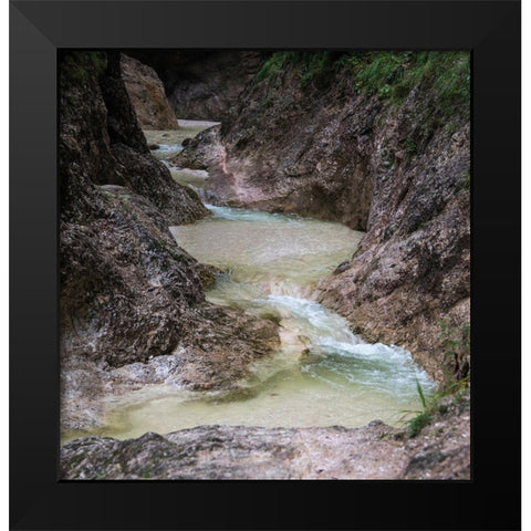 Germany-Berchtesgaden-Almbach Gorge and Waterfall Black Modern Wood Framed Art Print by Looney, Hollice