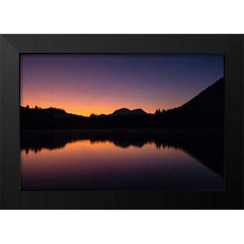 Germany-Bavaria-Ramsau bei Berchtesgaden-Lake Hintersee in Early Morning Light Black Modern Wood Framed Art Print by Looney, Hollice