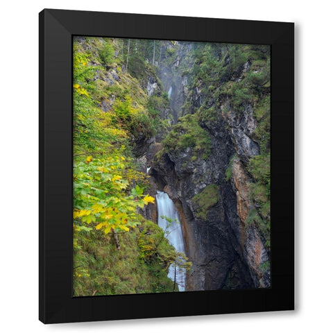 Waterfall in gorge of Gaisalpbach near Oberstdorf in the Allgau-Germany-Bavaria Black Modern Wood Framed Art Print with Double Matting by Zwick, Martin