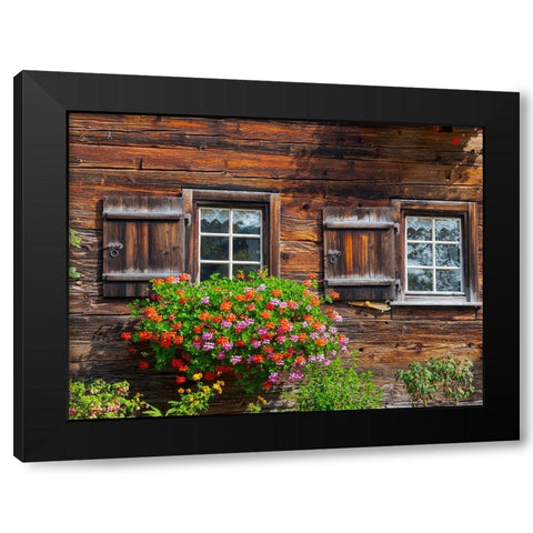 The historic alpine settlement Gerstruben in the Allgau near Oberstdorf-Germany-Bavaria Black Modern Wood Framed Art Print with Double Matting by Zwick, Martin