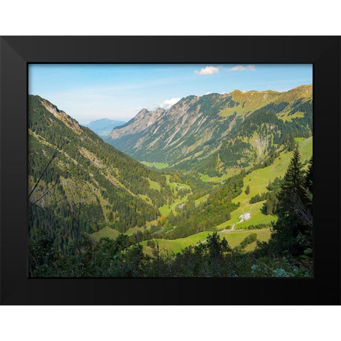Valley Stillachtal near Oberstdorf in the Allgau-Germany-Bavaria Black Modern Wood Framed Art Print by Zwick, Martin