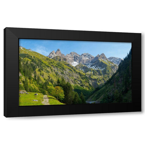 Mount Trettachspitze and mount Madelegabel in the Allgau Alps-Germany-Bavaria Black Modern Wood Framed Art Print with Double Matting by Zwick, Martin