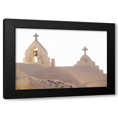 Greece, Cyclades, Mykonos Bell of a Church Black Modern Wood Framed Art Print with Double Matting by Noble Gardner, Nancy