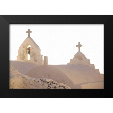 Greece, Cyclades, Mykonos Bell of a Church Black Modern Wood Framed Art Print by Noble Gardner, Nancy